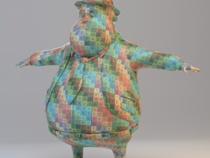 cartoon fat inspector 3D Model