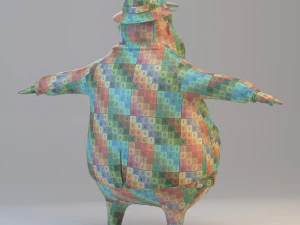 cartoon fat inspector 3D Model