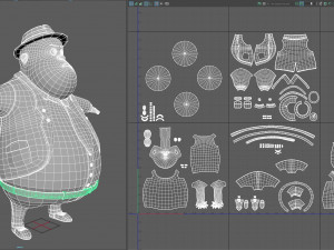 cartoon fat inspector 3D Model