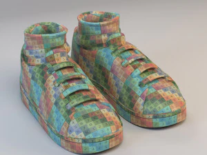 cartoon sport shoes 3D Model
