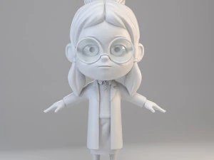 cartoon scientist girl 3D Model