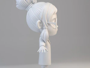 cartoon scientist girl 3D Model