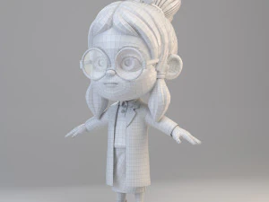 cartoon scientist girl 3D Model