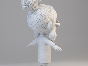 cartoon scientist girl Model 3D