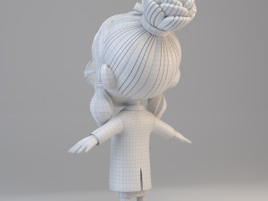 cartoon scientist girl Model 3D