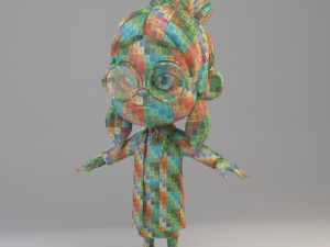 cartoon scientist girl Model 3D