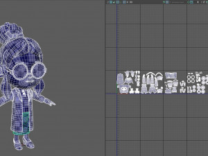 cartoon scientist girl Model 3D