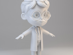 cartoon scientist boy 3D Model