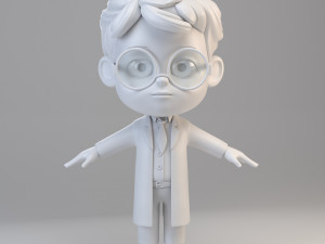 cartoon scientist boy Model 3D