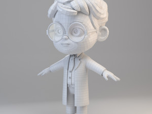 cartoon scientist boy Model 3D
