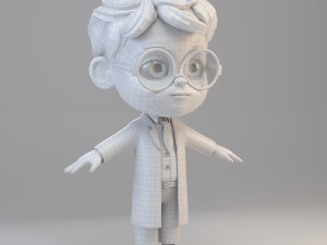 cartoon scientist boy Model 3D