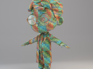 cartoon scientist boy Model 3D