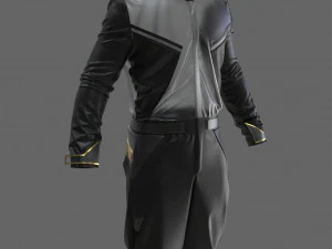 замечательный дизайнер костюмов в стиле киберпанк 3D Модель