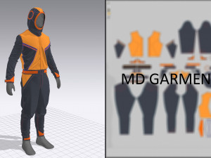 cyberpunk overall costume marvelous designer Modèle 3D
