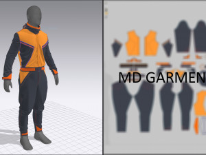 cyberpunk overall costume marvelous designer Modèle 3D