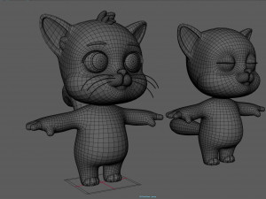 cartoon biped cat Modelo 3D