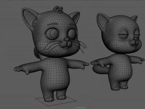 cartoon biped cat 3D Model