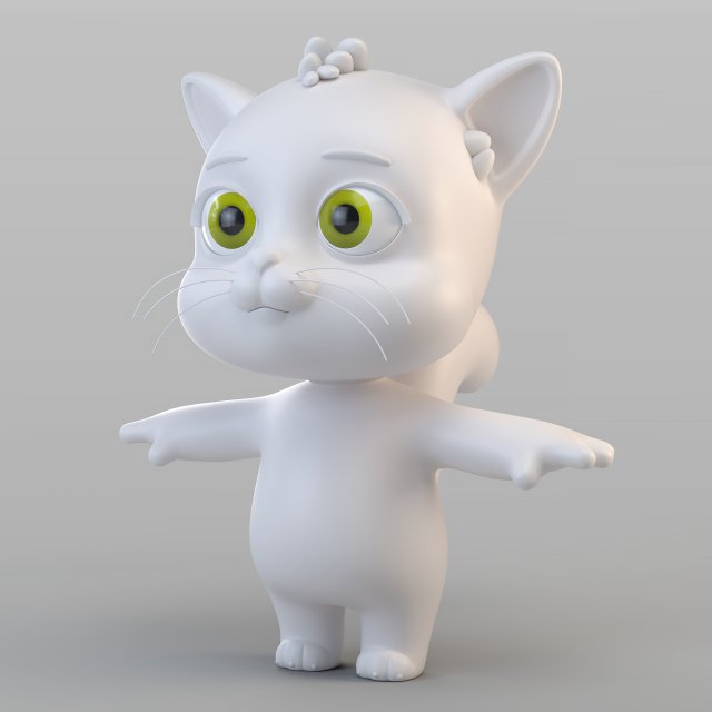 cartoon biped cat Modelo 3D .c4d .max .obj .3ds .fbx .stl .blend