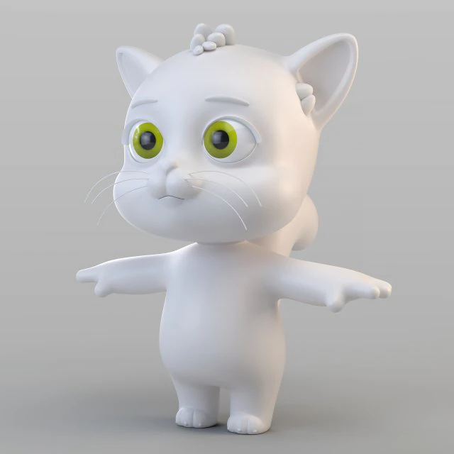 cartoon biped cat 3D Model .c4d .max .obj .3ds .fbx .stl .blend 