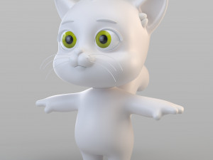 cartoon biped cat Model 3D