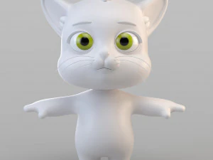 cartoon biped cat 3D Model