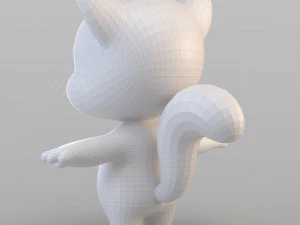 cartoon biped cat 3D Model