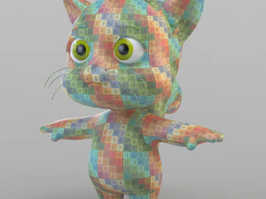 cartoon biped cat 3D Model