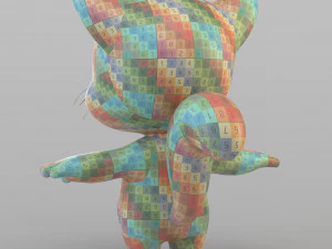 cartoon biped cat 3D Model
