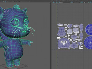 cartoon biped cat Modelo 3D