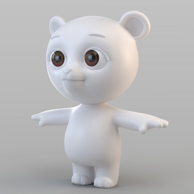 cartoon biped bear 3Dモデル .c4d .max .obj .3ds .fbx .stl .blend 