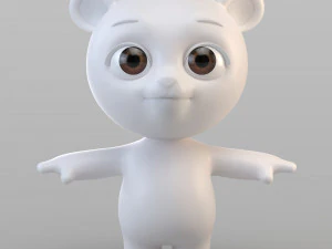 cartoon biped bear 3D Model