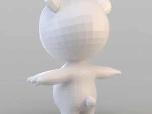 cartoon biped bear 3D Model