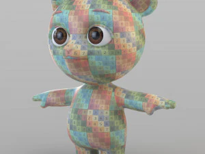 cartoon biped bear 3D Model