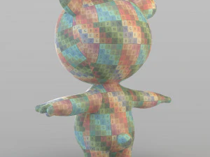 cartoon biped bear 3D Model