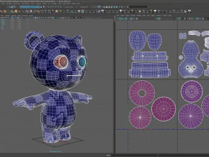 cartoon biped bear 3D Model