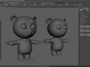 cartoon biped bear 3D Model