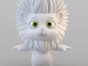 cartoon biped lion Model 3D