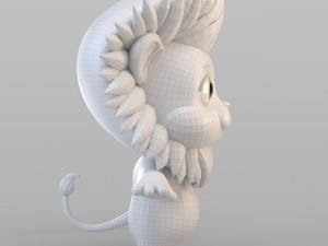 cartoon biped lion Model 3D