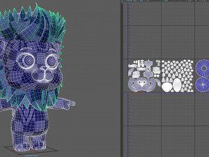 cartoon biped lion Model 3D