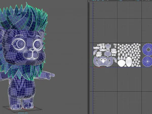 cartoon biped lion 3D Model