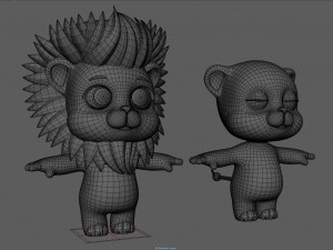 cartoon biped lion Model 3D