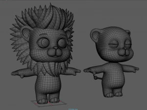 cartoon biped lion 3D Model