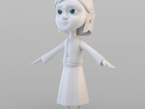 cartoon peasant girl 3D Model