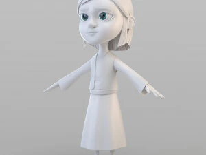 만화 농부 소녀 3D 모델