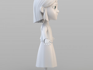 cartoon peasant girl 3D 模型