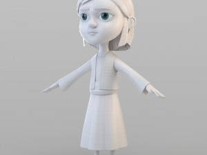 cartoon peasant girl 3D 模型