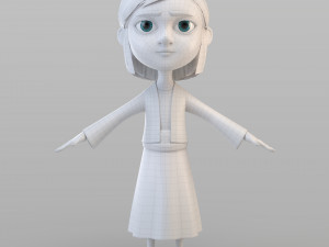 cartoon peasant girl 3D 模型