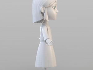 cartoon peasant girl 3D 模型