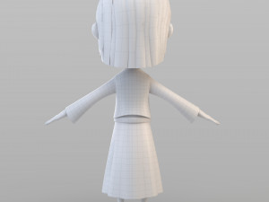 cartoon peasant girl 3D 模型