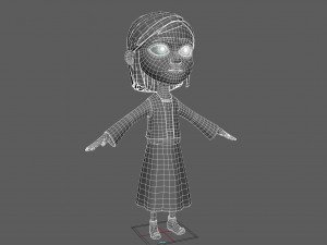 cartoon peasant girl 3D 模型